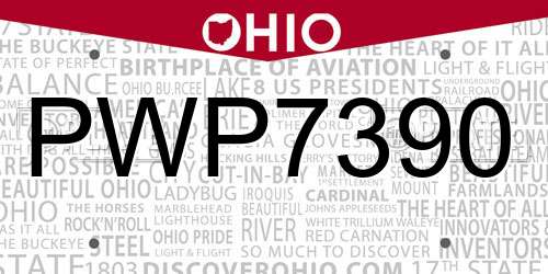 PWP7390 Ohio License Plate