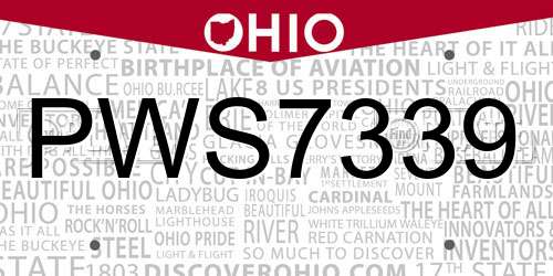 PWS7339 Ohio License Plate