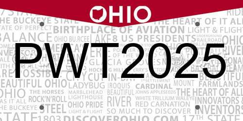 PWT2025 Ohio License Plate