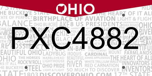 PXC4882 Ohio License Plate