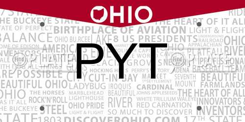 PYT Ohio License Plate