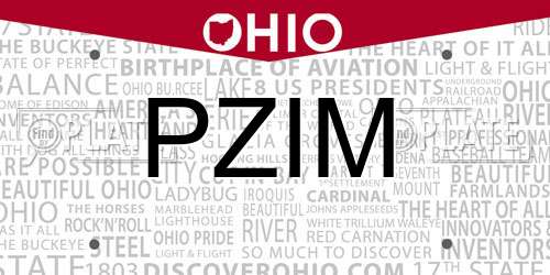 PZIM Ohio License Plate