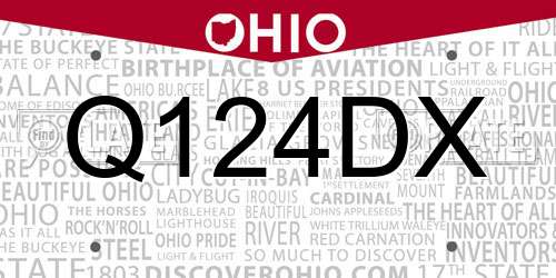 Q124DX Ohio License Plate