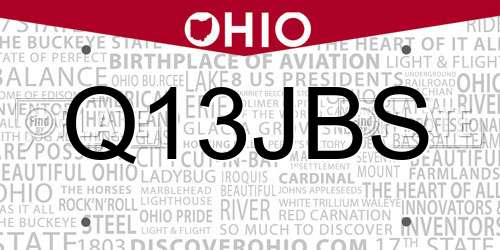 Q13JBS Ohio License Plate
