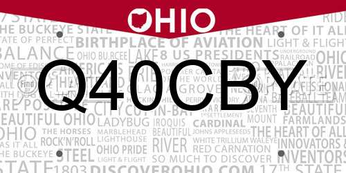 Q40CBY Ohio License Plate