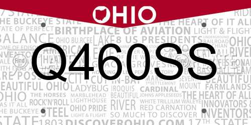 Q460SS Ohio License Plate