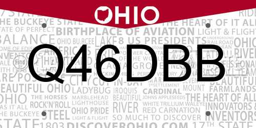 Q46DBB Ohio License Plate