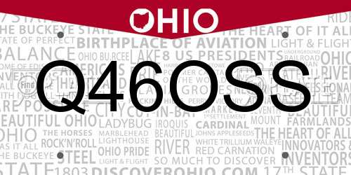 Q46OSS Ohio License Plate