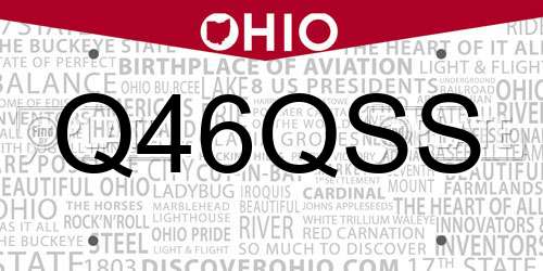 Q46QSS Ohio License Plate