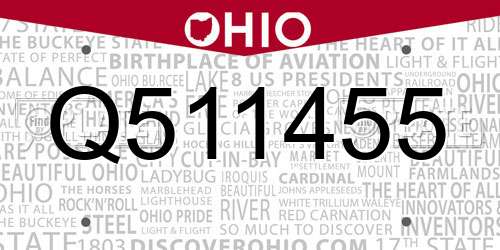 Q511455 Ohio License Plate