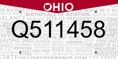 Q511458 Ohio License Plate