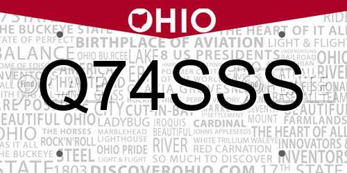 Q74SSS Ohio License Plate