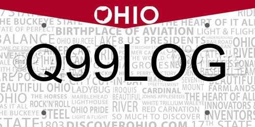 Q99LOG Ohio License Plate