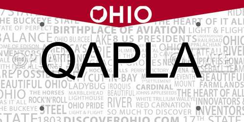 QAPLA Ohio License Plate