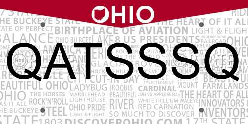 QATSSSQ Ohio License Plate