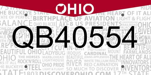QB40554 Ohio License Plate
