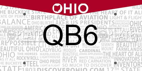 QB6 Ohio License Plate