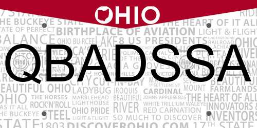 QBADSSA Ohio License Plate