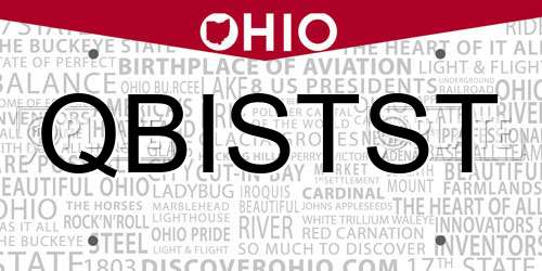 QBISTST Ohio License Plate