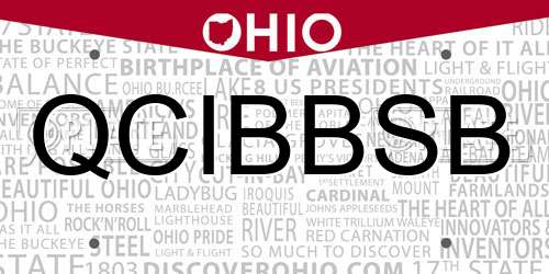 QCIBBSB Ohio License Plate