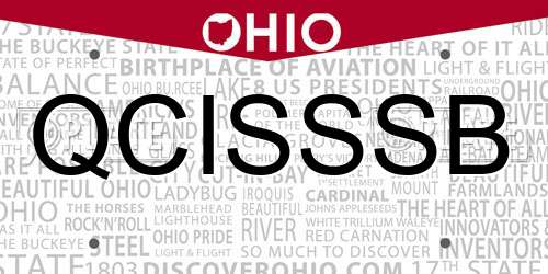 QCISSSB Ohio License Plate
