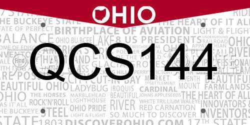 QCS144 Ohio License Plate