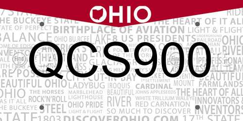 QCS900 Ohio License Plate