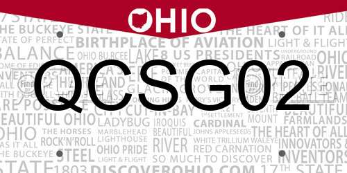 QCSG02 Ohio License Plate