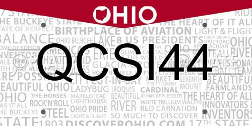 QCSI44 Ohio License Plate