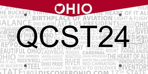 QCST24 Ohio License Plate