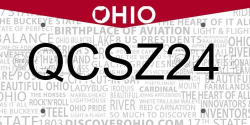 QCSZ24 Ohio License Plate