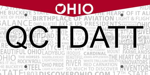 QCTDATT Ohio License Plate