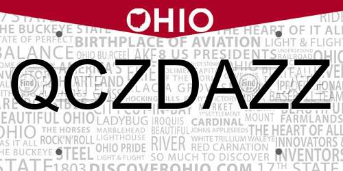 QCZDAZZ Ohio License Plate