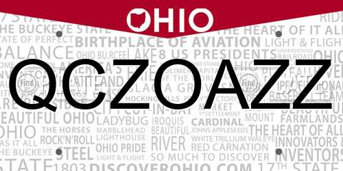 QCZOAZZ Ohio License Plate
