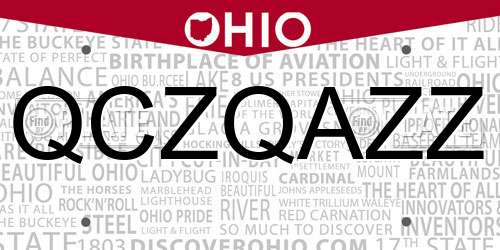 QCZQAZZ Ohio License Plate