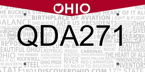 QDA271 Ohio License Plate