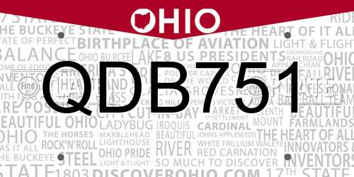 QDB751 Ohio License Plate
