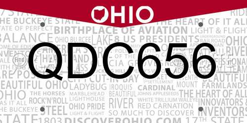 QDC656 Ohio License Plate