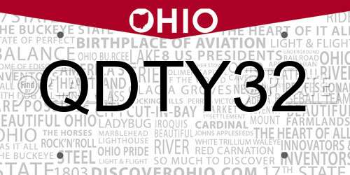 QDTY32 Ohio License Plate