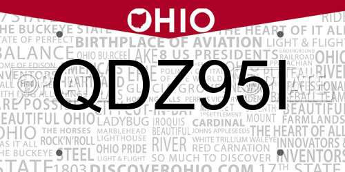 QDZ95I Ohio License Plate