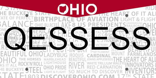 QESSESS Ohio License Plate