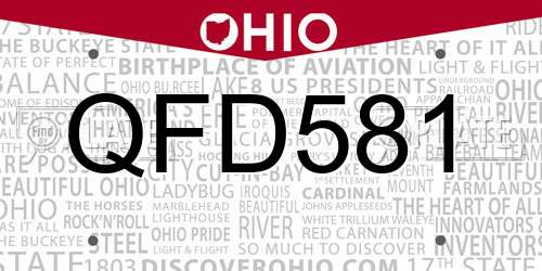 QFD581 Ohio License Plate