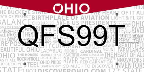 QFS99T Ohio License Plate