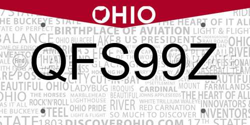 QFS99Z Ohio License Plate