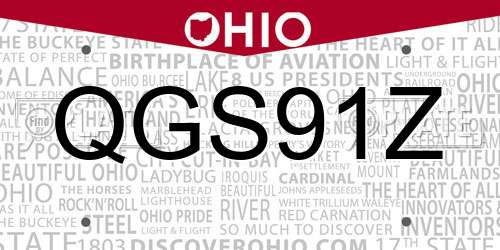 QGS91Z Ohio License Plate