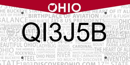 QI3J5B Ohio License Plate