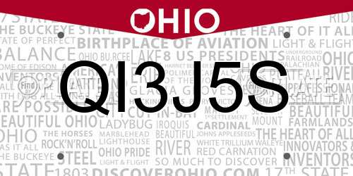 QI3J5S Ohio License Plate