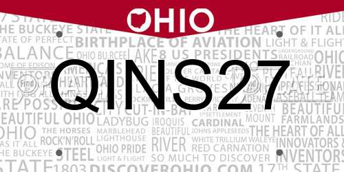 QINS27 Ohio License Plate