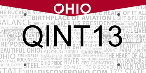 QINT13 Ohio License Plate