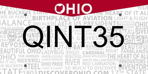 QINT35 Ohio License Plate
